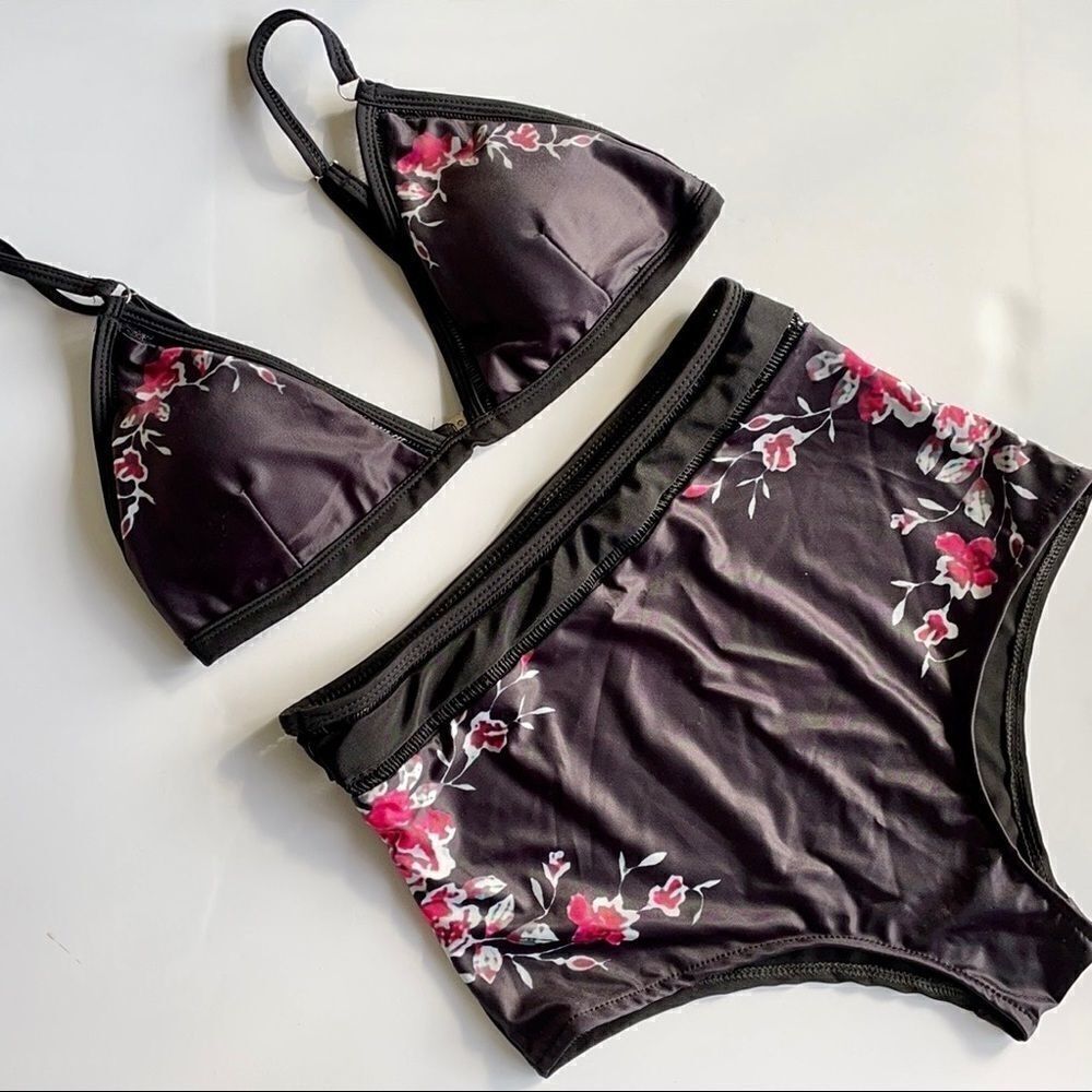 Floral High Waist Bikini Set